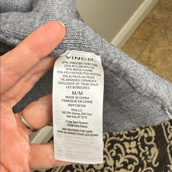 Vince grey Textured Soft Sculpted Car Coat medium - Picture 11 of 16